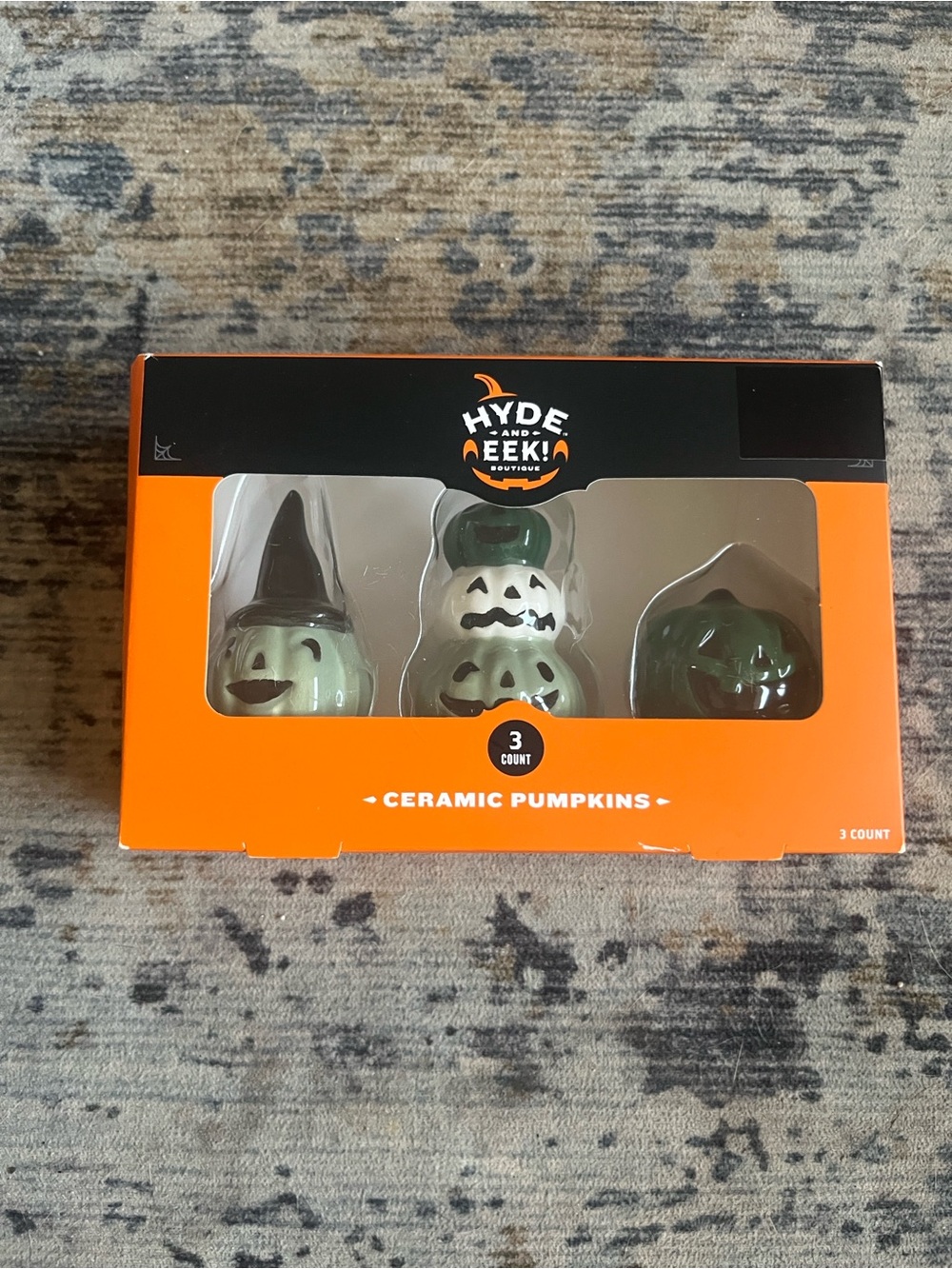 Hyde & Eek! Ceramic Pumpkin Trio - Green Halloween Decor